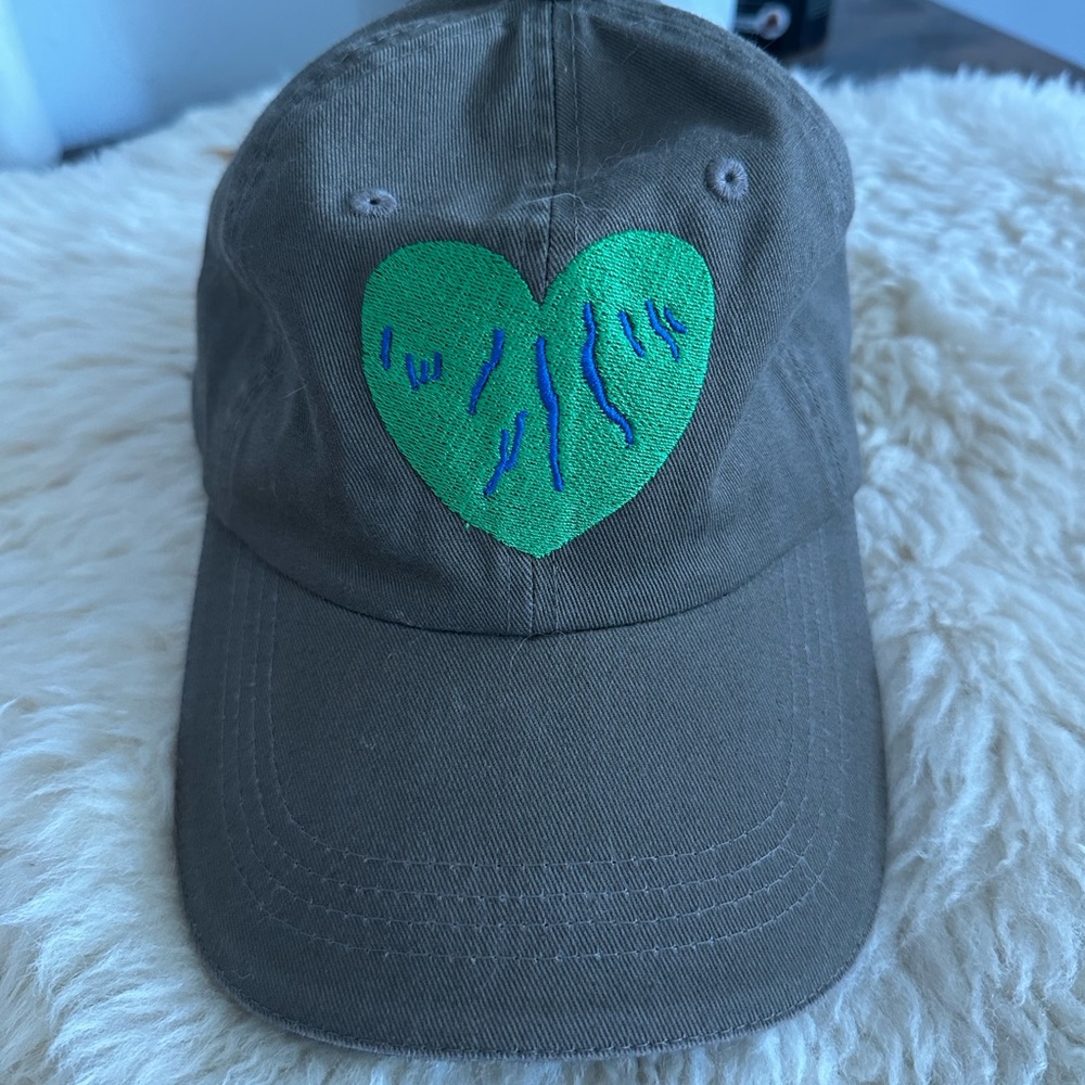 Port Authority Gray Cap with Green Heart Accent